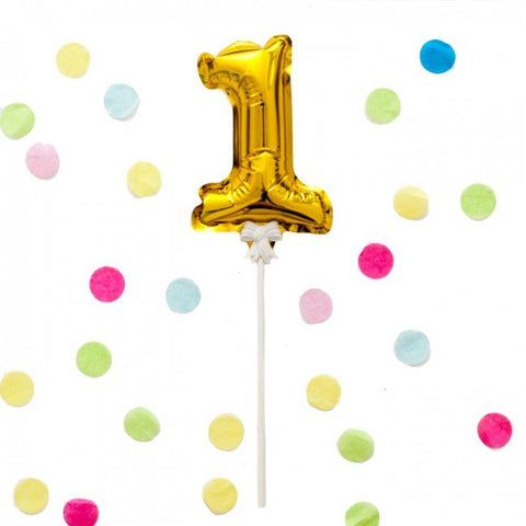 Mini gold number sale balloons